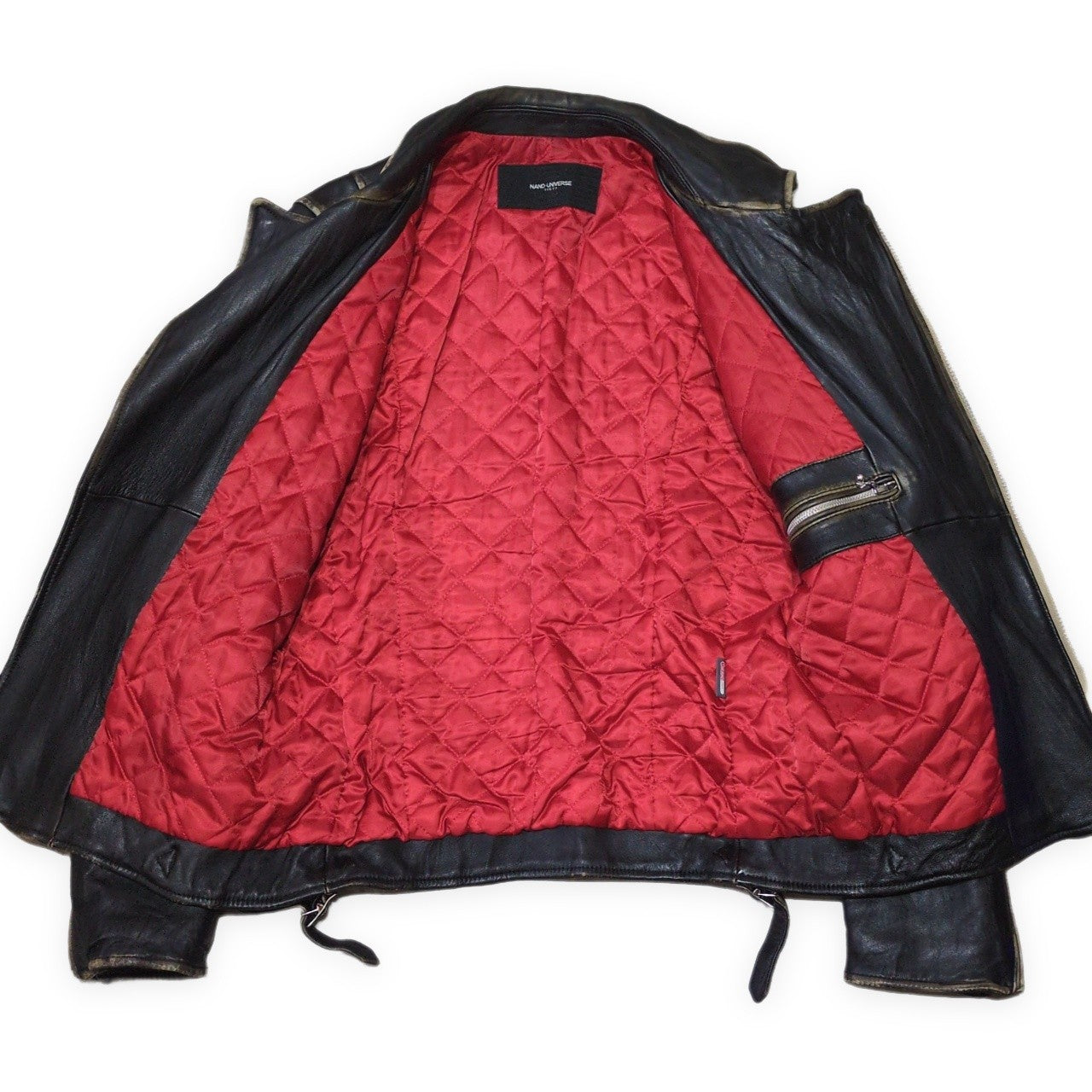 NANO universe Sheepskin Double Riders Jacket Size L