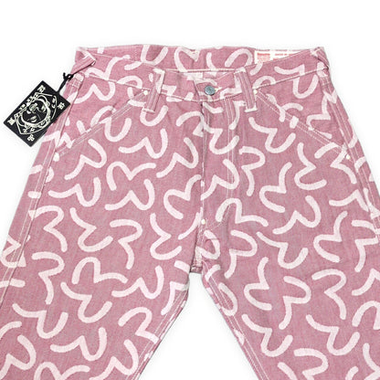 Evisu yamane 5500 All-Over Seagull Jacquard Pink Size 32