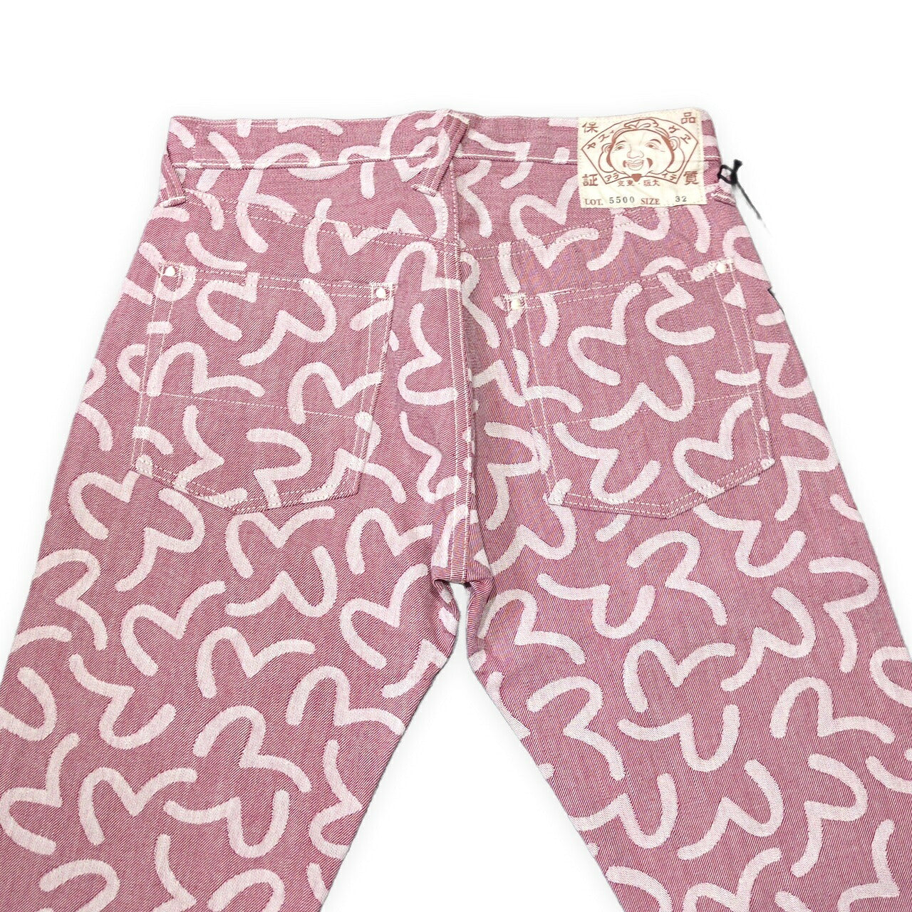 Evisu yamane 5500 All-Over Seagull Jacquard Pink Size 32