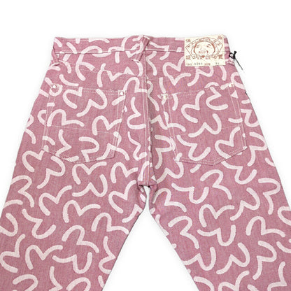Evisu yamane 5500 All-Over Seagull Jacquard Pink Size 32