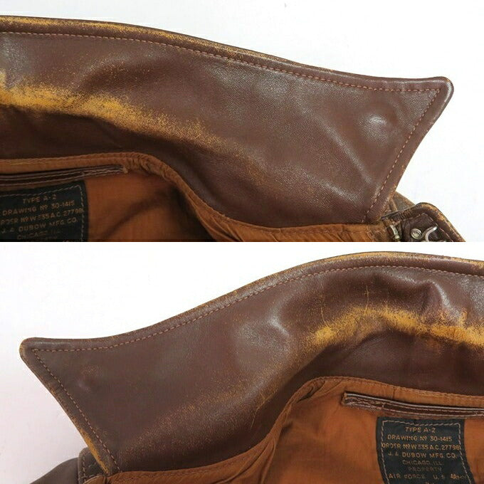 THE REAL McCOY'S Type A-2 Leather Flight Jacket Brown Size M
