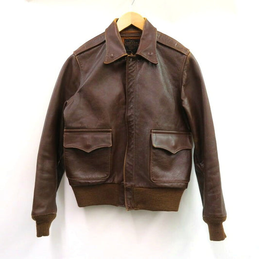THE REAL McCOY'S Type A-2 Leather Flight Jacket Brown Size M