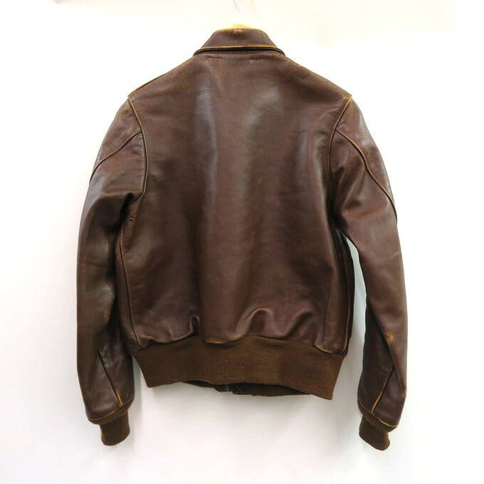 THE REAL McCOY'S Type A-2 Leather Flight Jacket Brown Size M