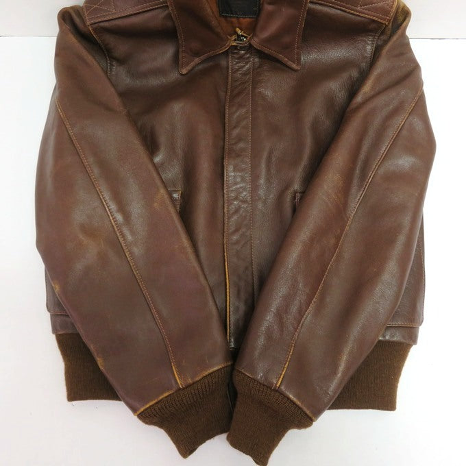 THE REAL McCOY'S Type A-2 Leather Flight Jacket Brown Size M
