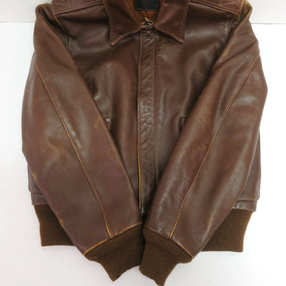 THE REAL McCOY'S Type A-2 Leather Flight Jacket Brown Size M