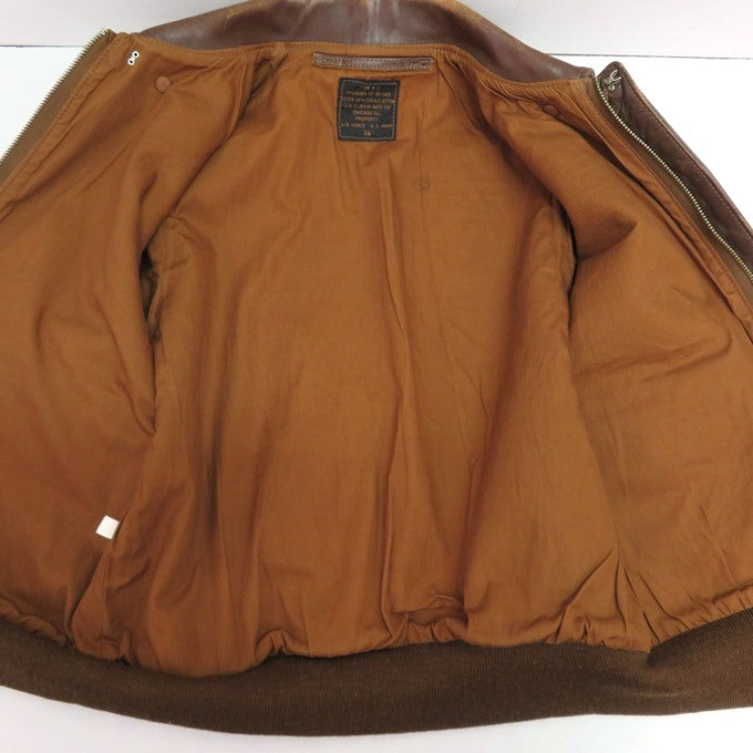 THE REAL McCOY'S Type A-2 Leather Flight Jacket Brown Size M
