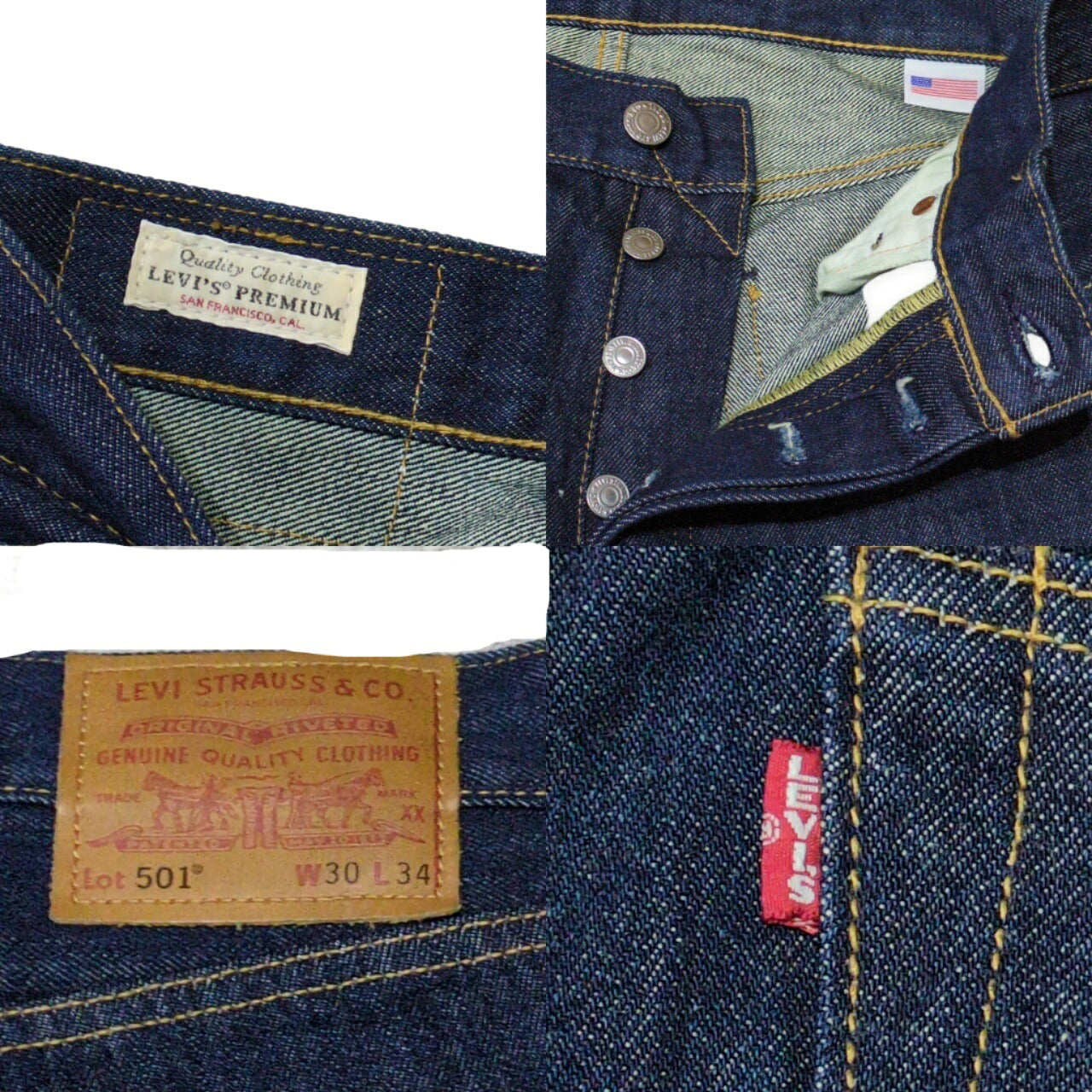 Levi's PREMIUM 501 00501-2453 USA Straight Jeans Size W30