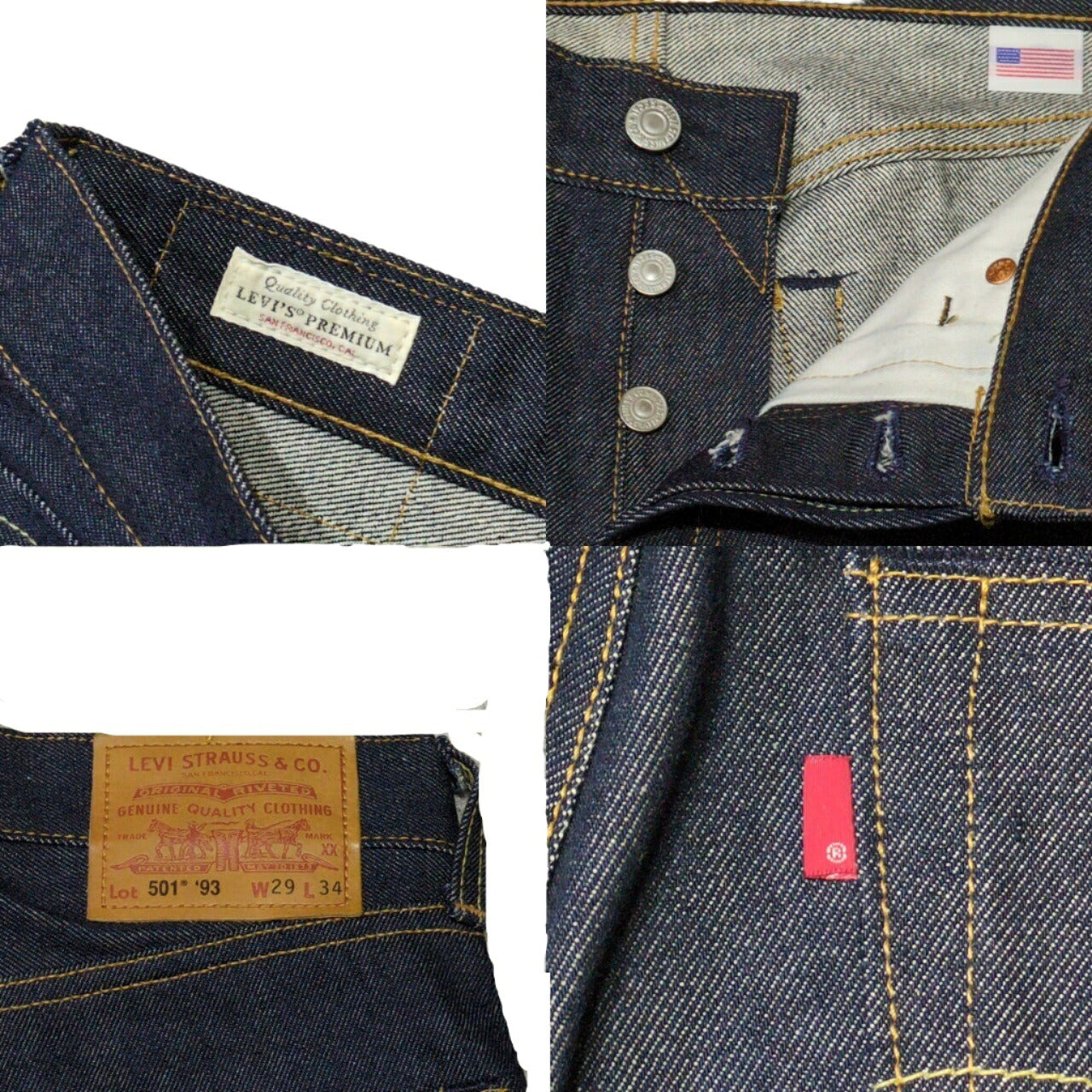 Levi's Premium 501'93 USA Made Indigo Jeans Size W29