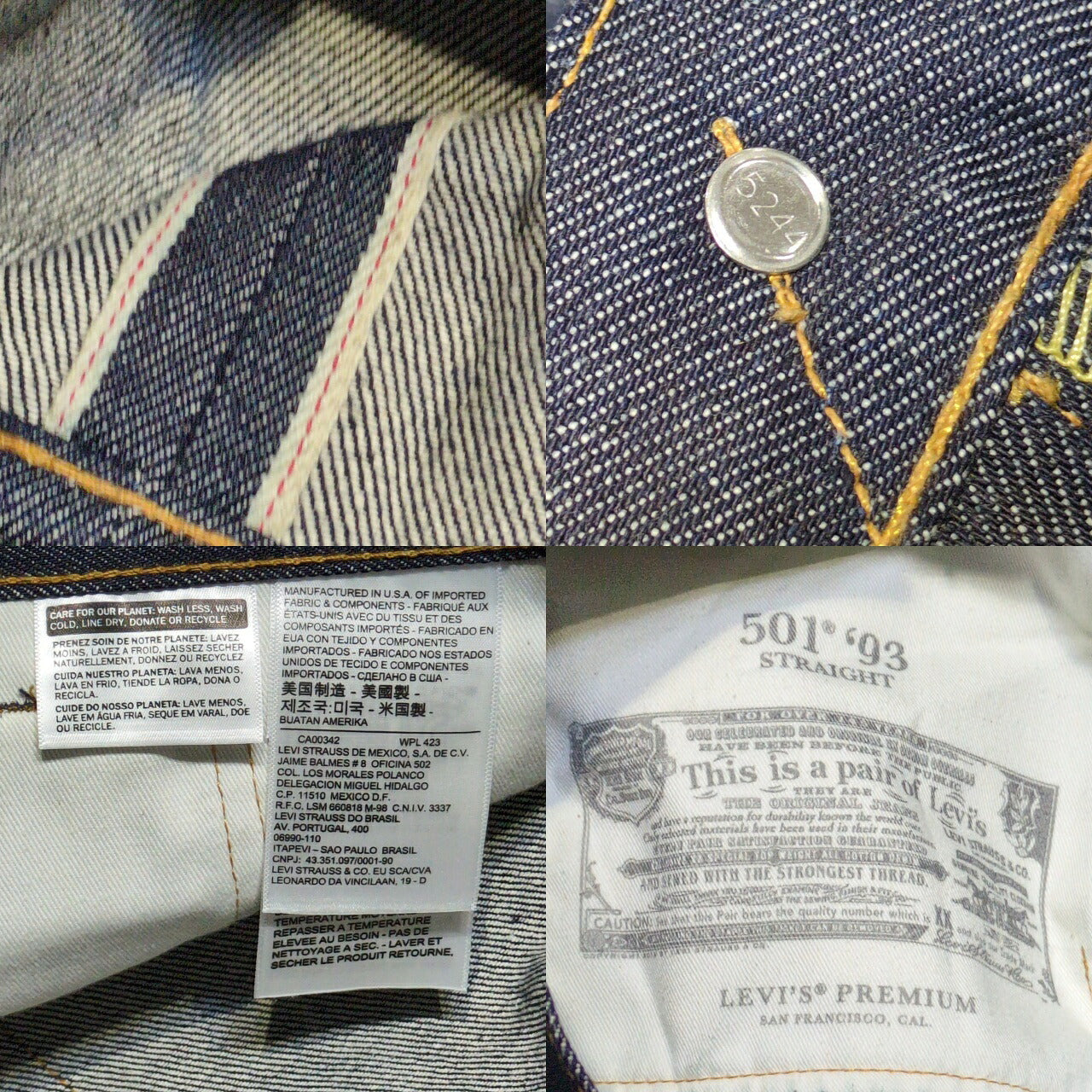 Levi's Premium 501'93 USA Made Indigo Jeans Size W29