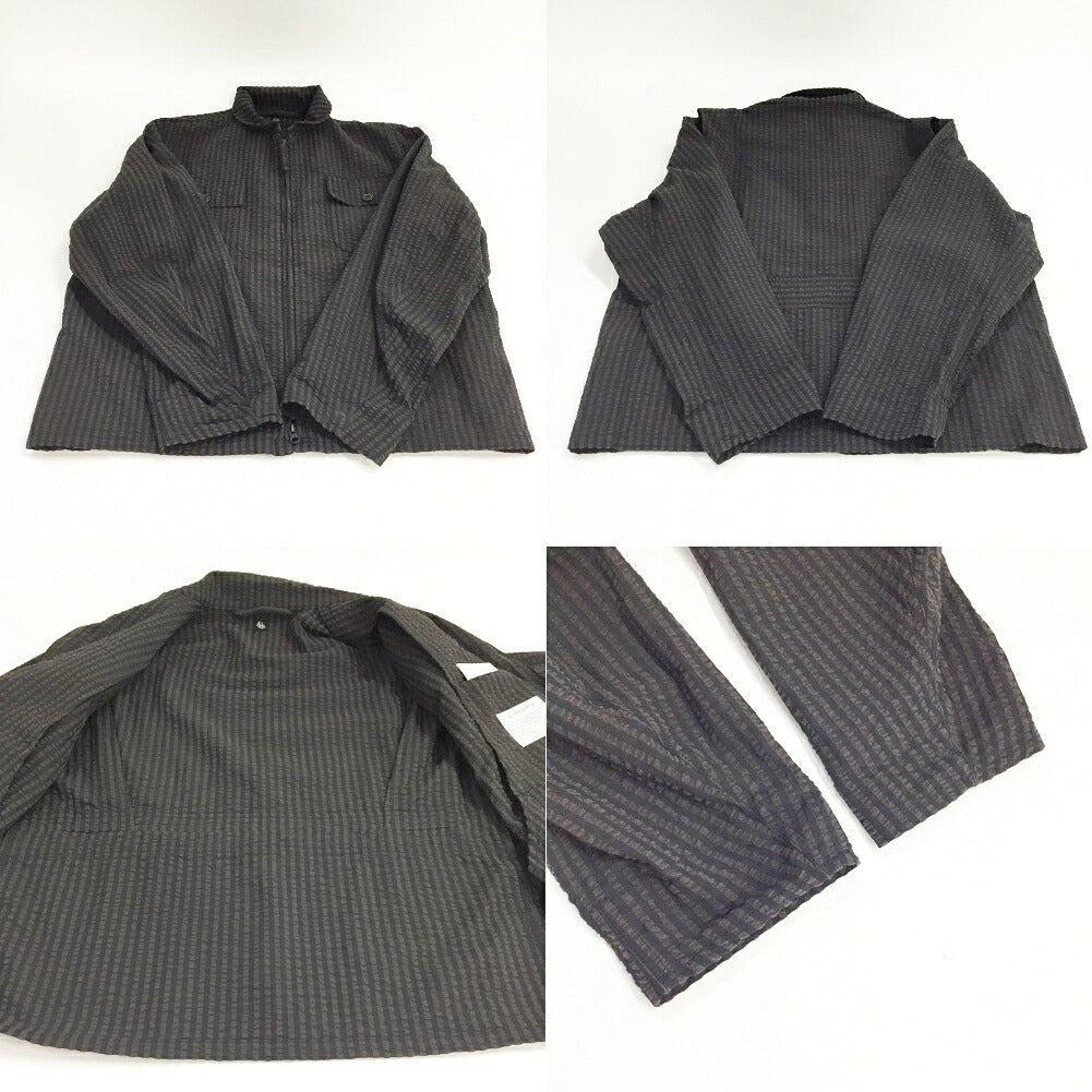 KAPTAIN SUNSHINE Seersucker Jacket Black Brown Size 38