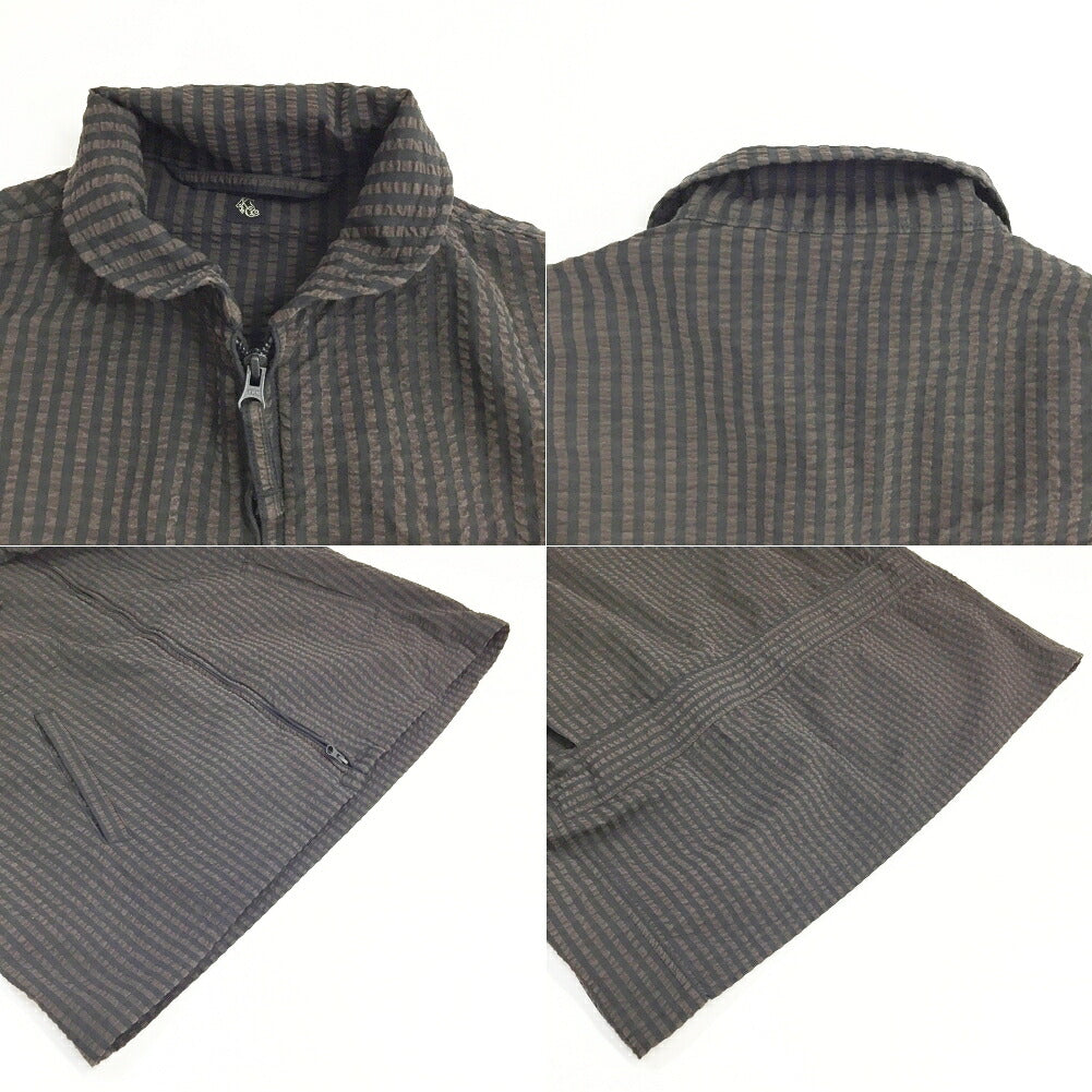 KAPTAIN SUNSHINE Seersucker Jacket Black Brown Size 38