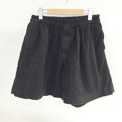 KAPTAIN SUNSHINE Seersucker Wide Shorts Black Brown Size 34