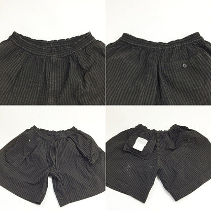 KAPTAIN SUNSHINE Seersucker Wide Shorts Black Brown Size 34