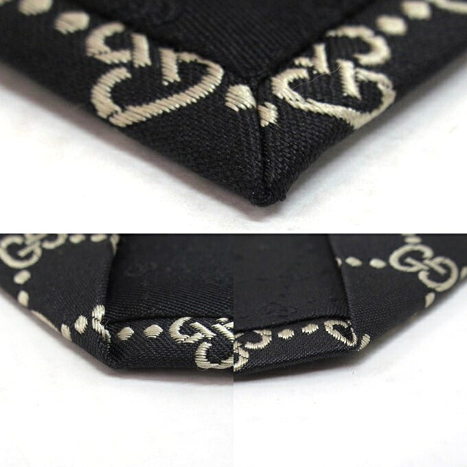 GUCCI GG Pattern Interlocking Tie Black Size ONE SIZE