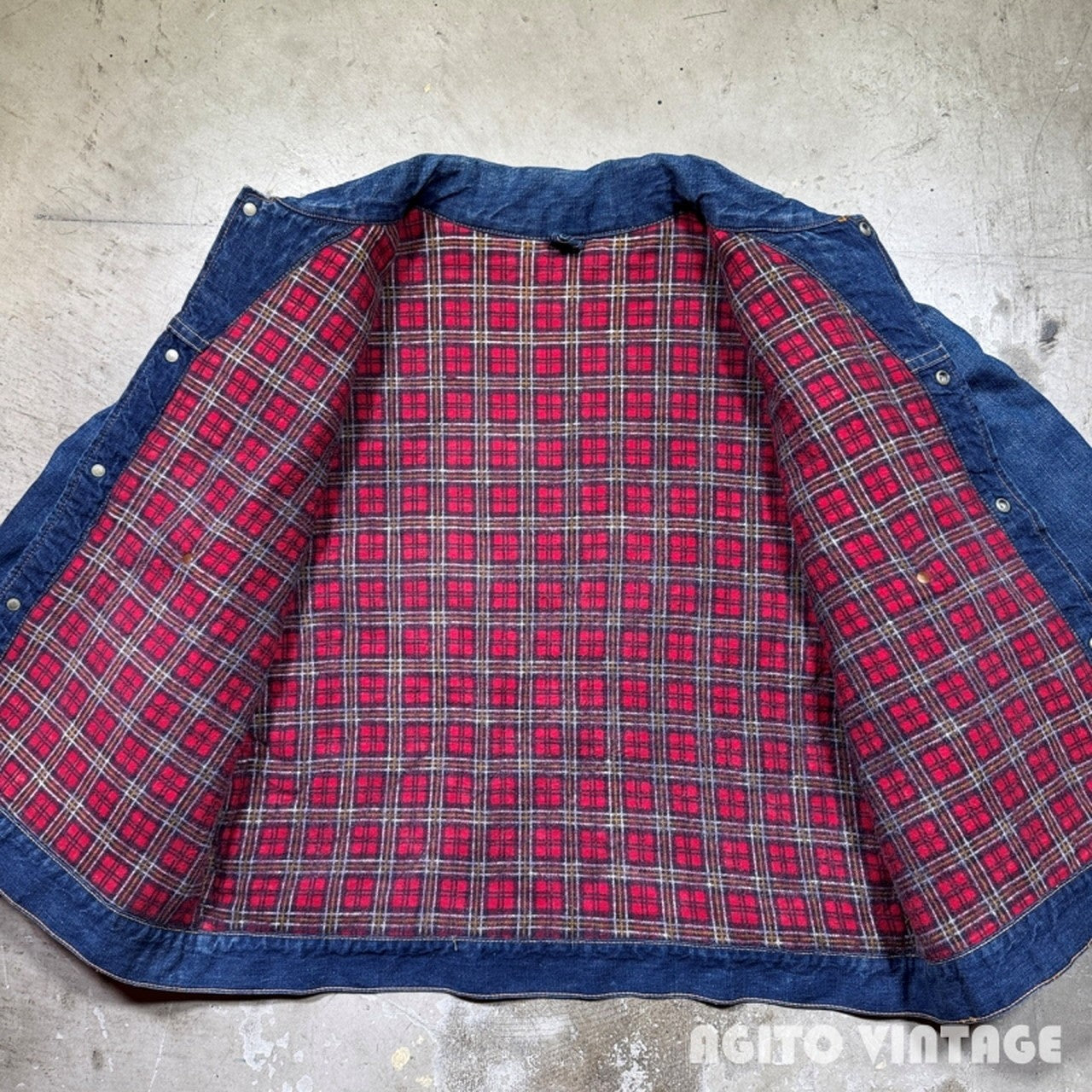 Unknown 60s 2nd Type Flannel Lined Denim Jacket Blue Size XL