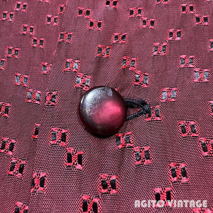 NATIONAL 50s Long Point Collar Woven Open Deep Red Shirt Size M