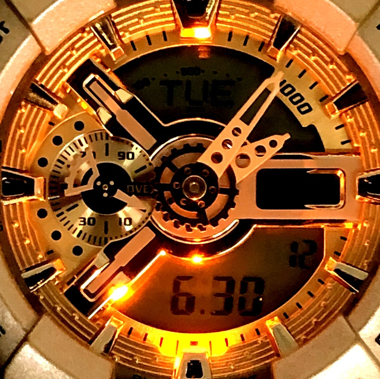 G-SHOCK Crazy Gold Ana-Digi Big Face LED Watch Size ONE SIZE