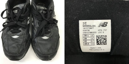 New Balance MR993LBK Black Sneakers Size 26.5