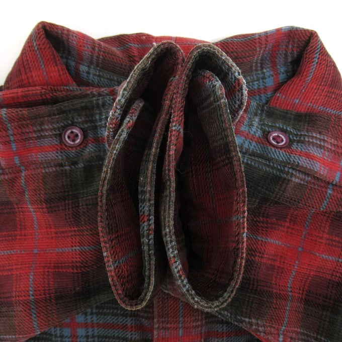 NEIGHBORHOOD 25AW Corduroy Check Long Shirt Red Size XL