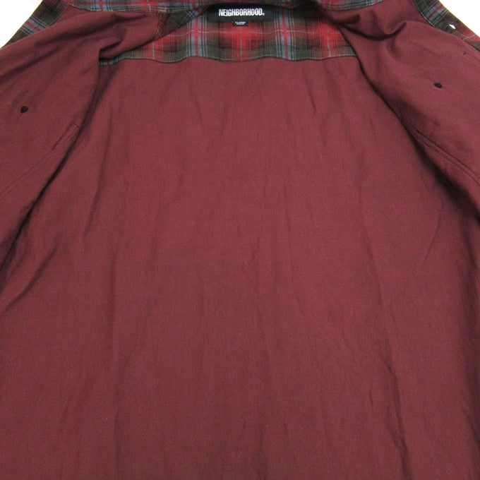 NEIGHBORHOOD 25AW Corduroy Check Long Shirt Red Size XL