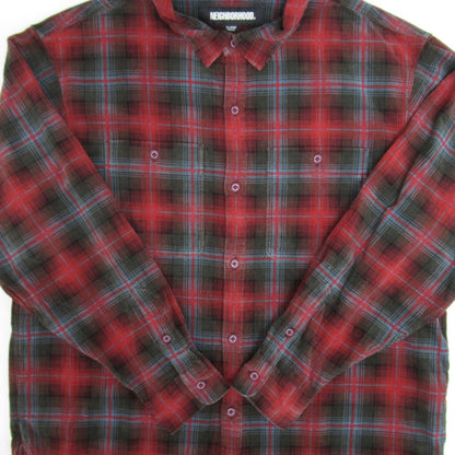 NEIGHBORHOOD 25AW Corduroy Check Long Shirt Red Size XL