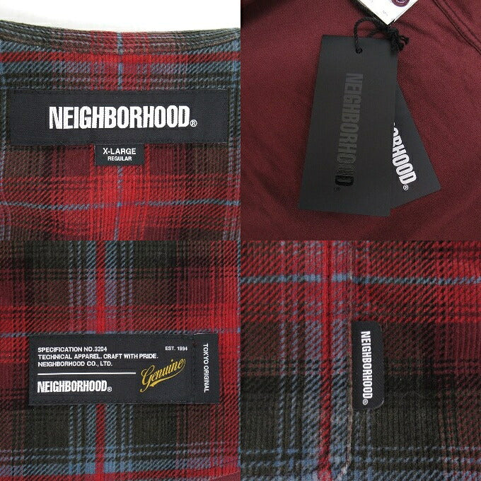 NEIGHBORHOOD 25AW Corduroy Check Long Shirt Red Size XL