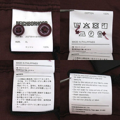 NEIGHBORHOOD 25AW Corduroy Check Long Shirt Red Size XL
