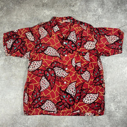 PILGRIM 50s Vintage Hawaiian Aloha Shirt Red Size M