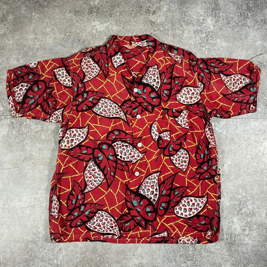 PILGRIM 50s Vintage Hawaiian Aloha Shirt Red Size M