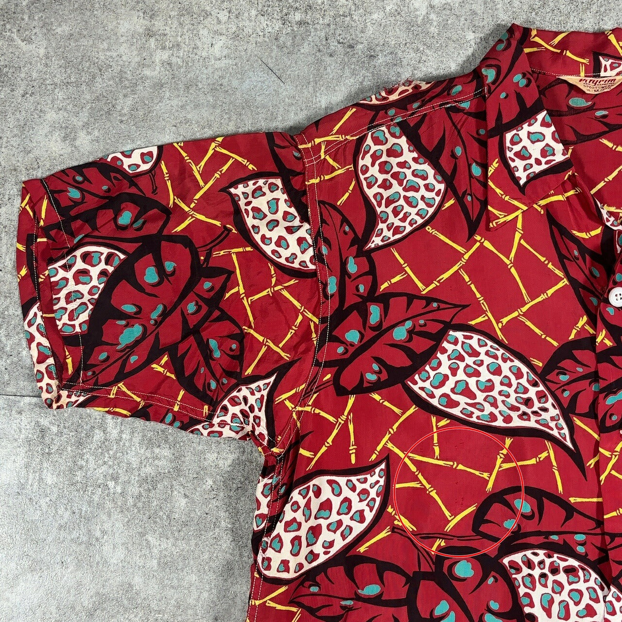 PILGRIM 50s Vintage Hawaiian Aloha Shirt Red Size M