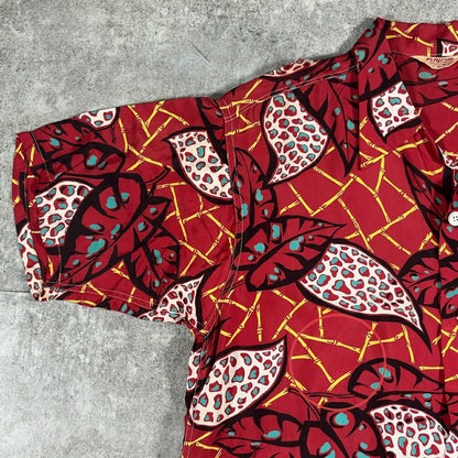 PILGRIM 50s Vintage Hawaiian Aloha Shirt Red Size M