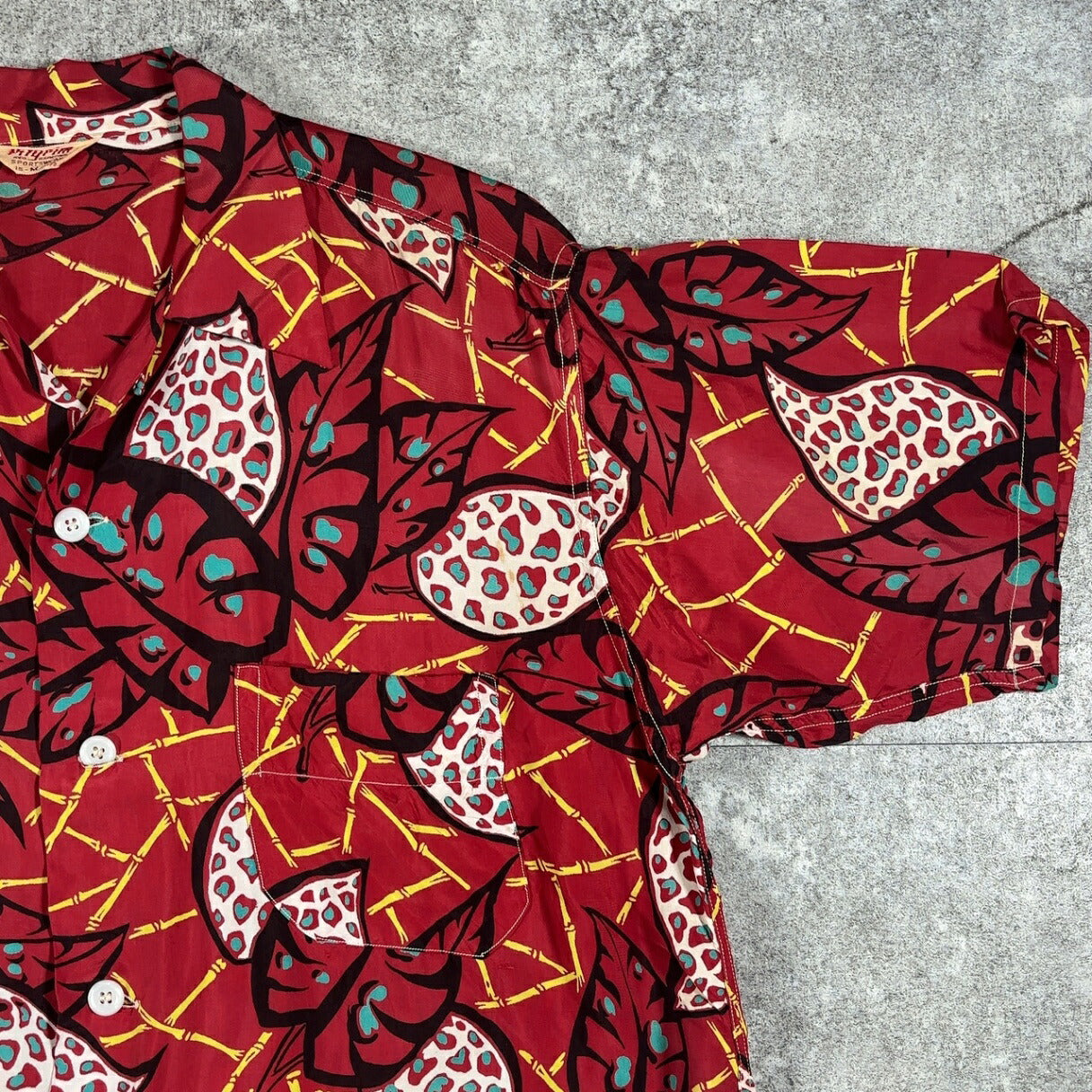 PILGRIM 50s Vintage Hawaiian Aloha Shirt Red Size M
