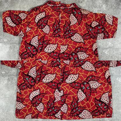 PILGRIM 50s Vintage Hawaiian Aloha Shirt Red Size M