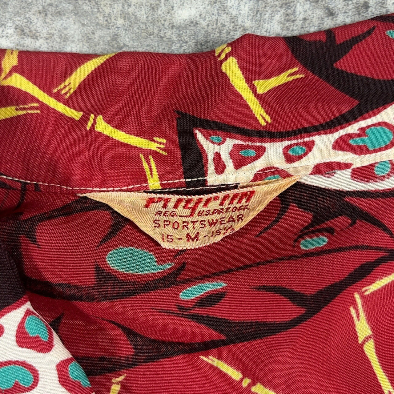 PILGRIM 50s Vintage Hawaiian Aloha Shirt Red Size M