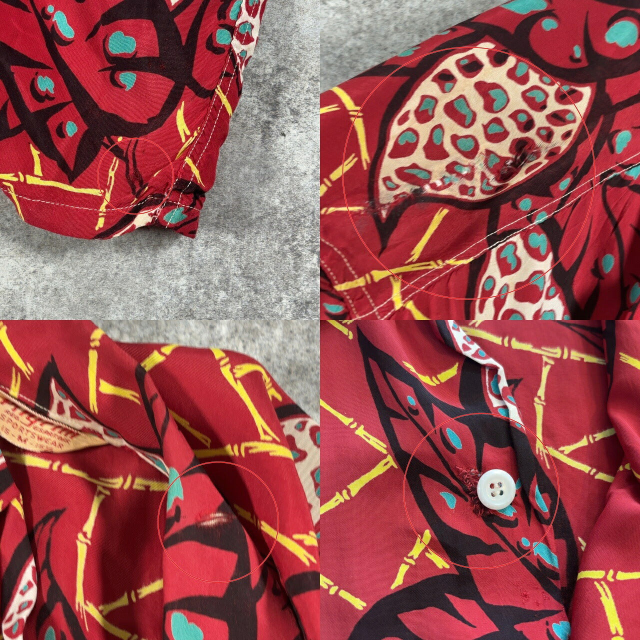 PILGRIM 50s Vintage Hawaiian Aloha Shirt Red Size M