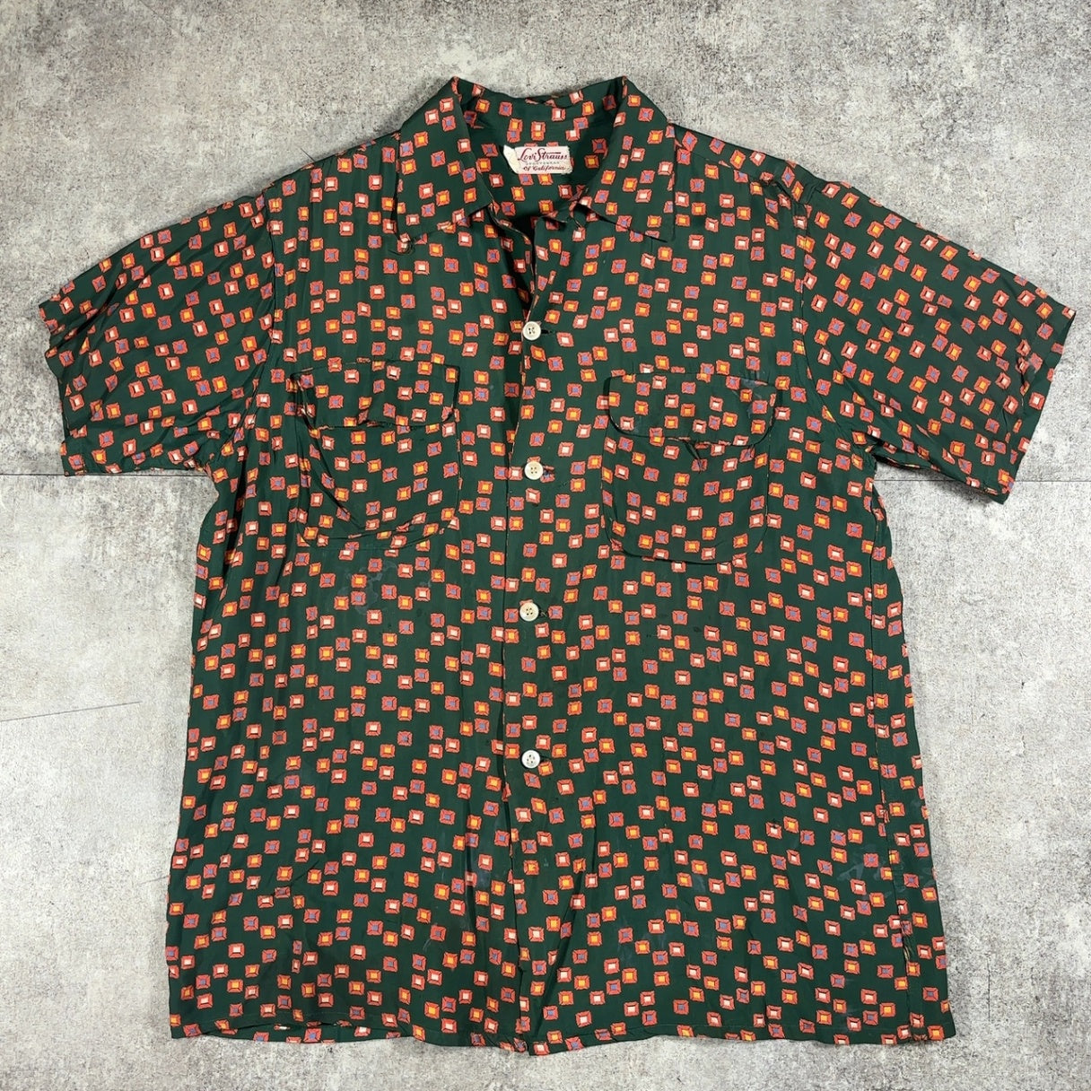 Levi's 40s 50s Vintage Levi Strauss Geo Aloha Shirt Size L