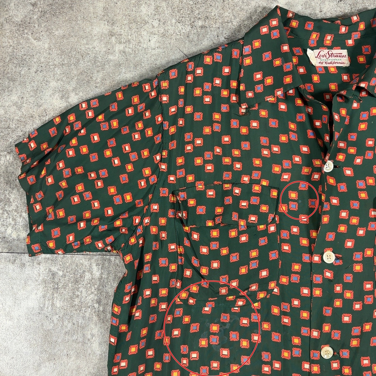 Levi's 40s 50s Vintage Levi Strauss Geo Aloha Shirt Size L