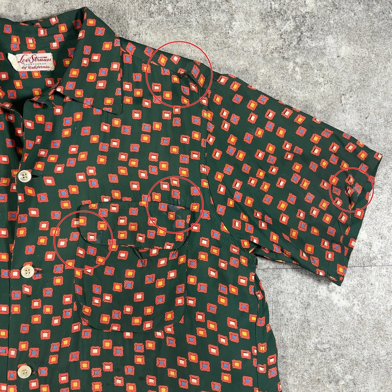 Levi's 40s 50s Vintage Levi Strauss Geo Aloha Shirt Size L