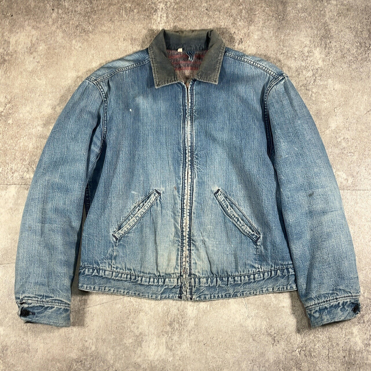 Unknown 60s Vintage Denim Blanket Lined Jacket Blue Size 44