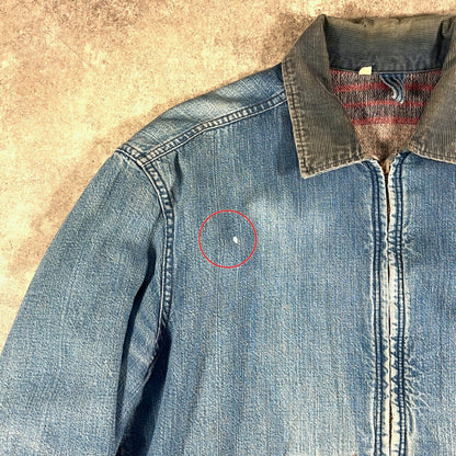 Unknown 60s Vintage Denim Blanket Lined Jacket Blue Size 44