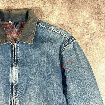 Unknown 60s Vintage Denim Blanket Lined Jacket Blue Size 44