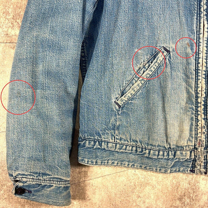Unknown 60s Vintage Denim Blanket Lined Jacket Blue Size 44