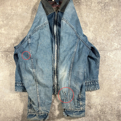 Unknown 60s Vintage Denim Blanket Lined Jacket Blue Size 44