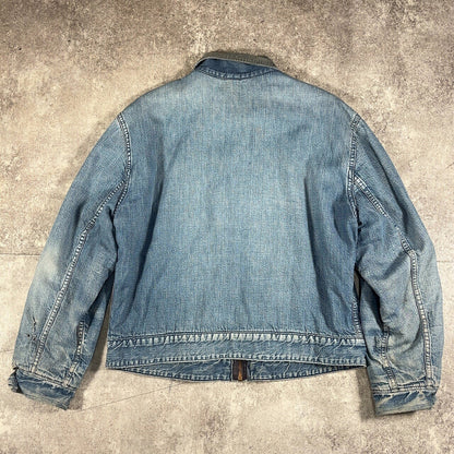 Unknown 60s Vintage Denim Blanket Lined Jacket Blue Size 44