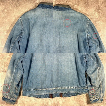 Unknown 60s Vintage Denim Blanket Lined Jacket Blue Size 44