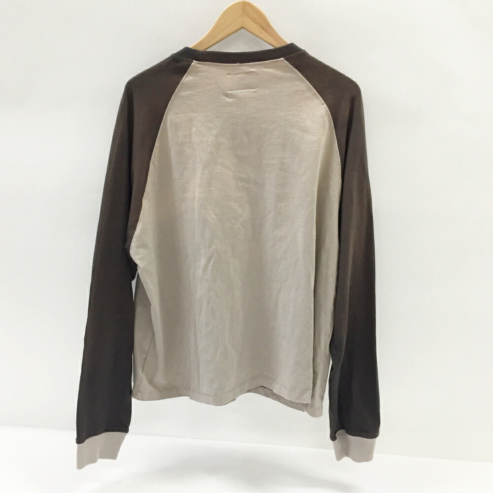 RHUDE Black Hills Long Sleeve Raglan T-Shirt Beige Size M
