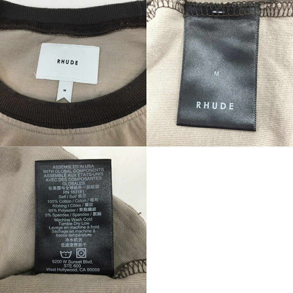 RHUDE Black Hills Long Sleeve Raglan T-Shirt Beige Size M