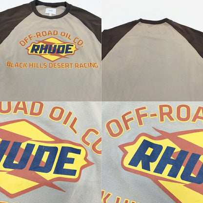 RHUDE Black Hills Long Sleeve Raglan T-Shirt Beige Size M