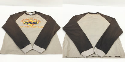 RHUDE Black Hills Long Sleeve Raglan T-Shirt Beige Size M