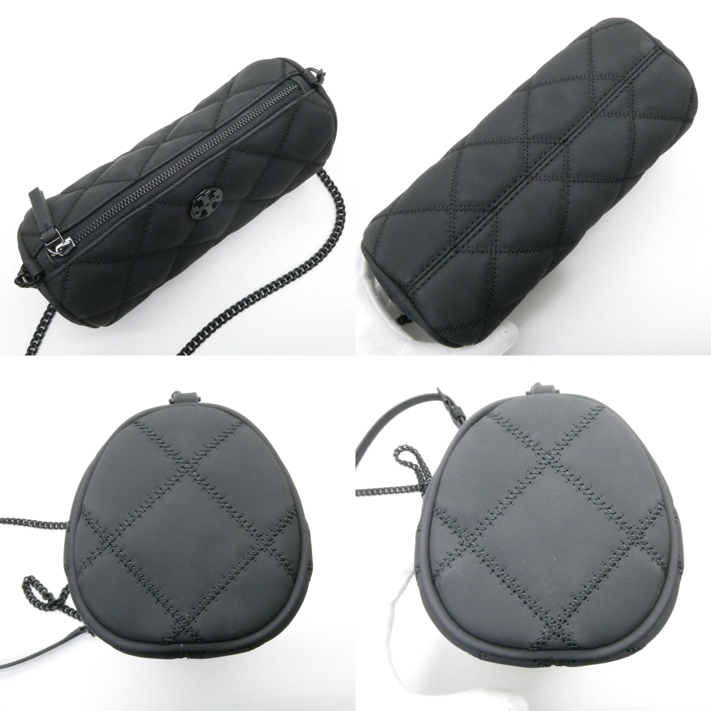 TORY BURCH Willa Matte Barrel Bag Black Size ONE SIZE